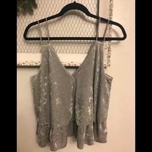 Gray velvet tank top